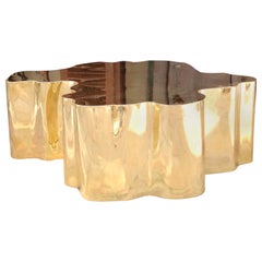 French Modern Gilded Brass Table