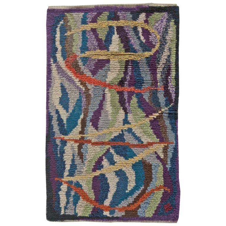 Vintage Swedish Rya Rug For Sale at 1stdibs