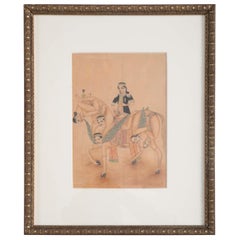 Indische Erotik Kama Sutra Zoomorphic Gouache eines Pferdes