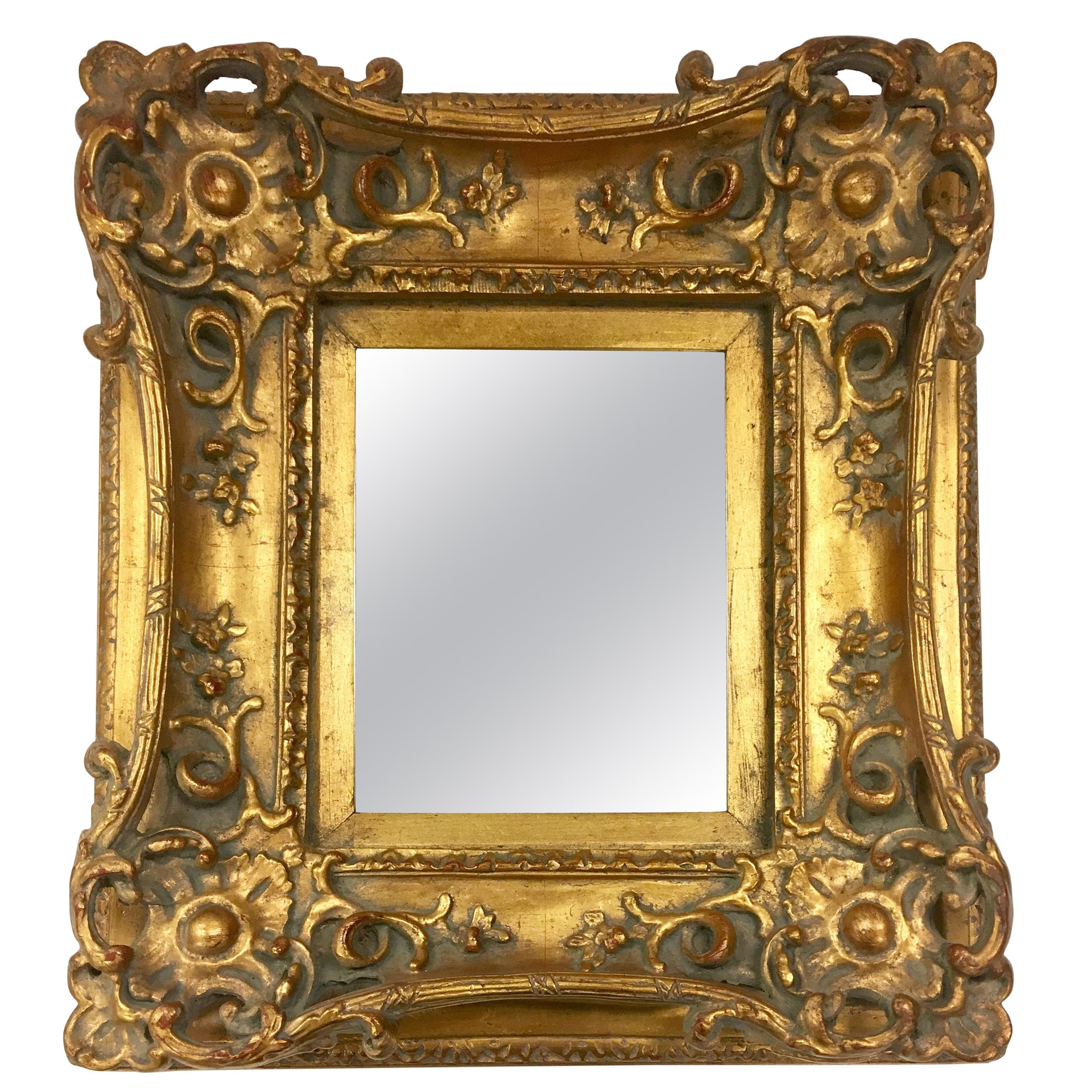 Small Louis XV Style Gilt Composite Giltwood Carved Mirror