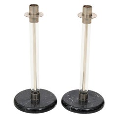 Pair of Modern Glass Candlesticks, circa 1950