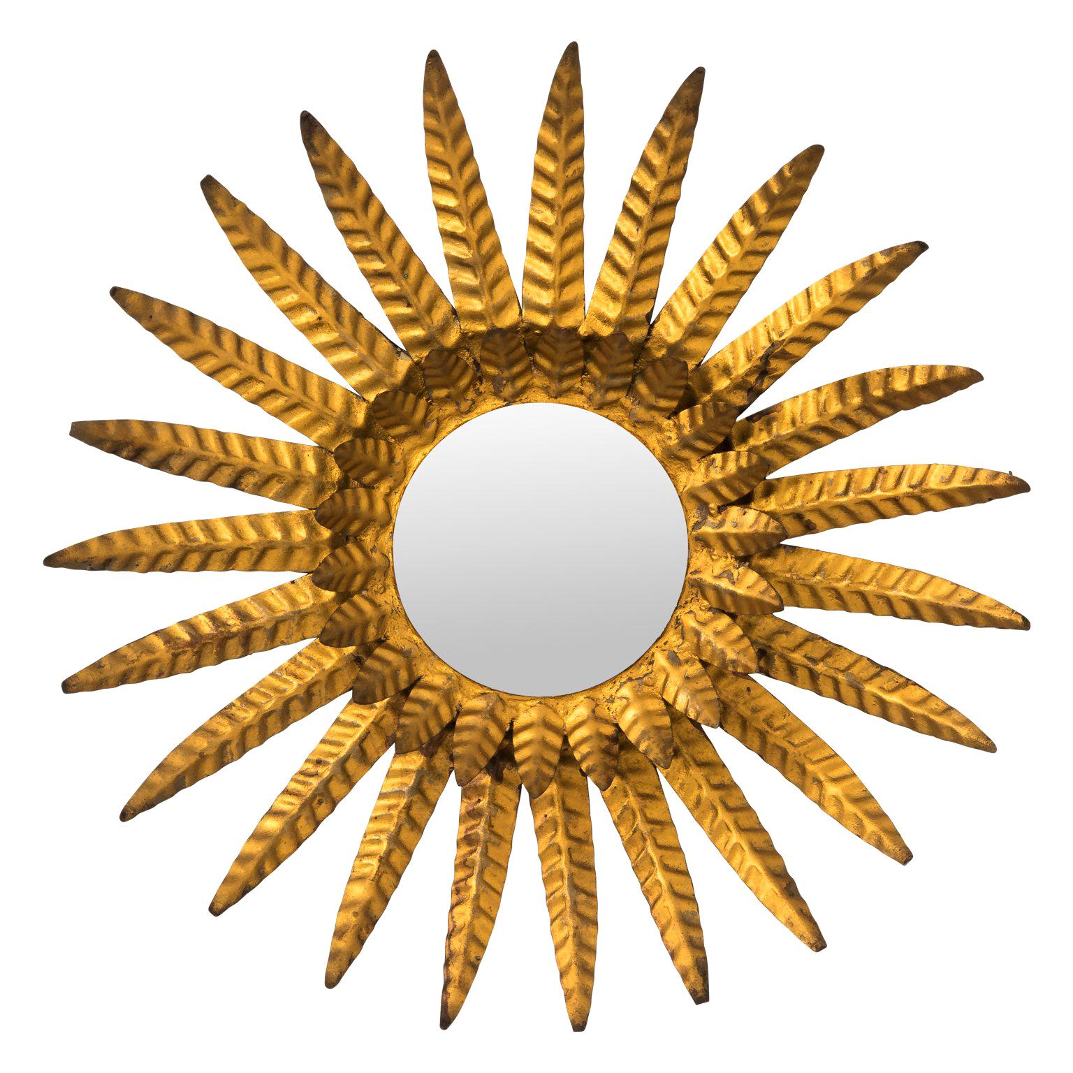 Gilded Sunburst Mirror For Sale