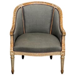 Upholstered Louis XVI Style Bergère Armchair