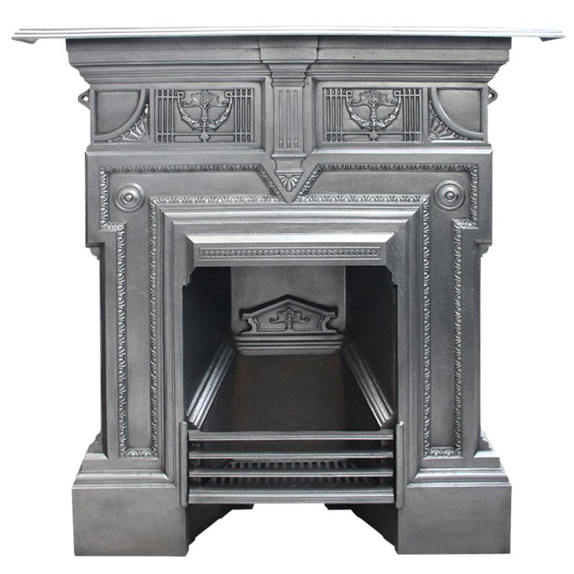 Antique 19th Century Late Victorian Iron Combination Fireplace