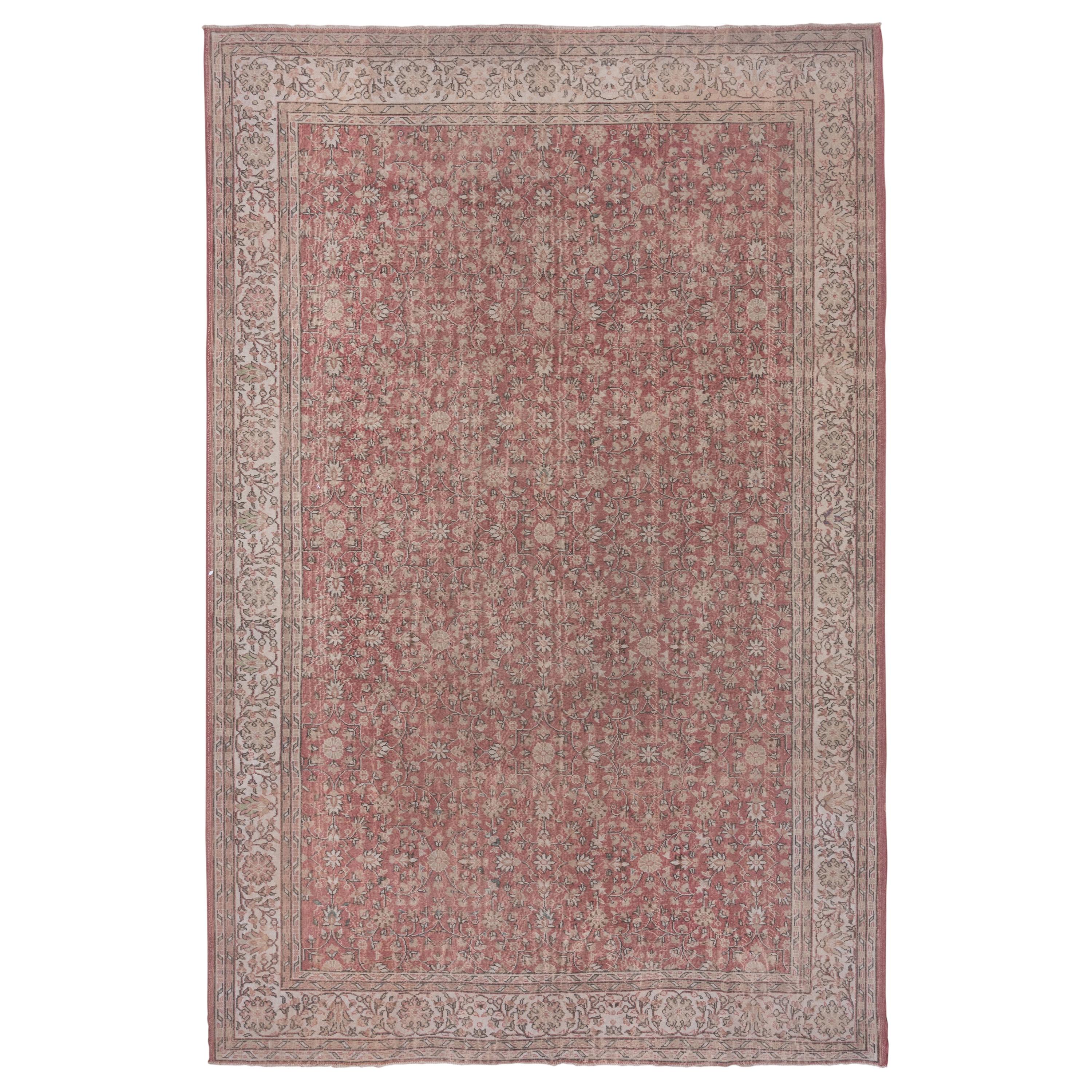Pink Turkish Oushak Carpet, circa 1930s For Sale