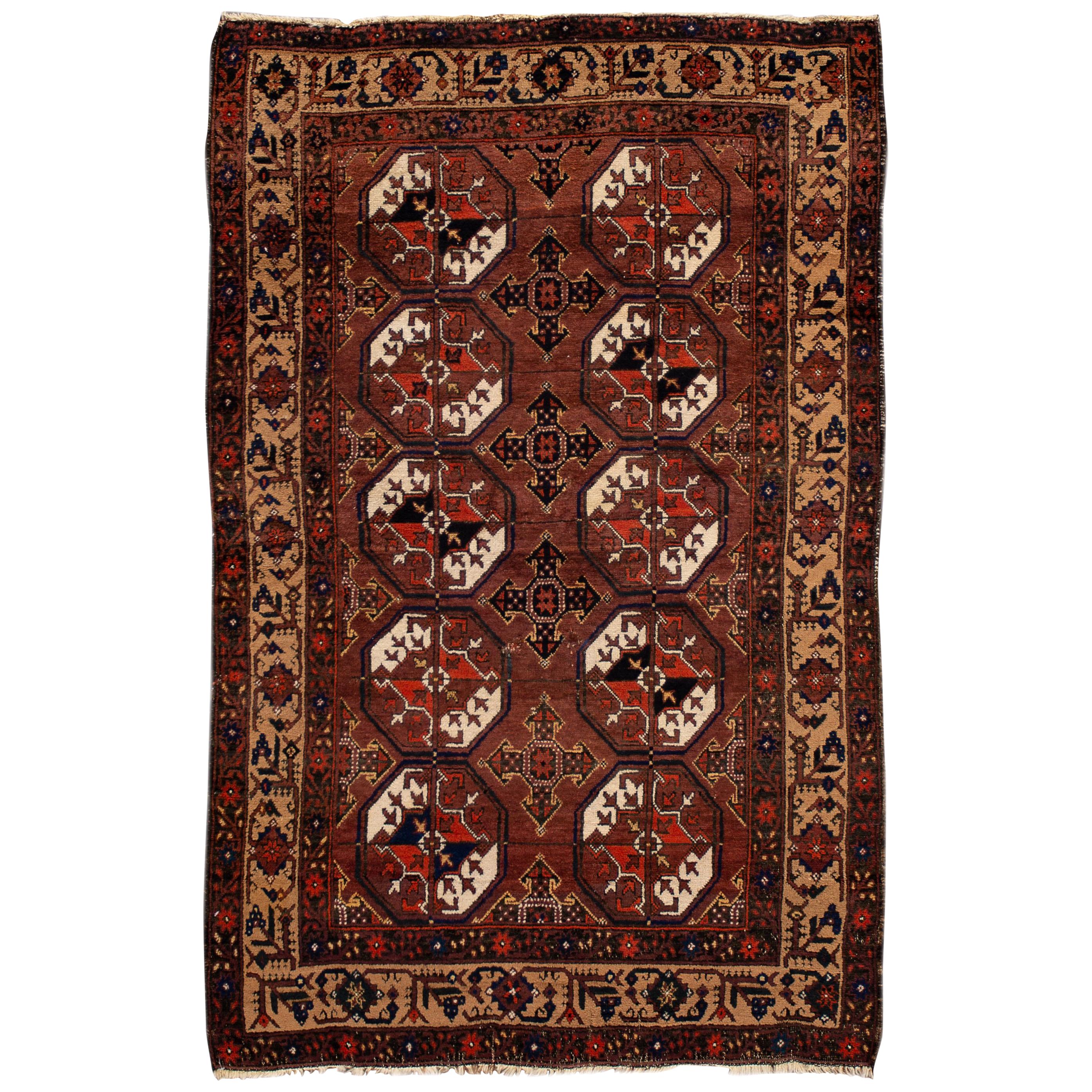 Early 20th Century Antique Turkaman Rug