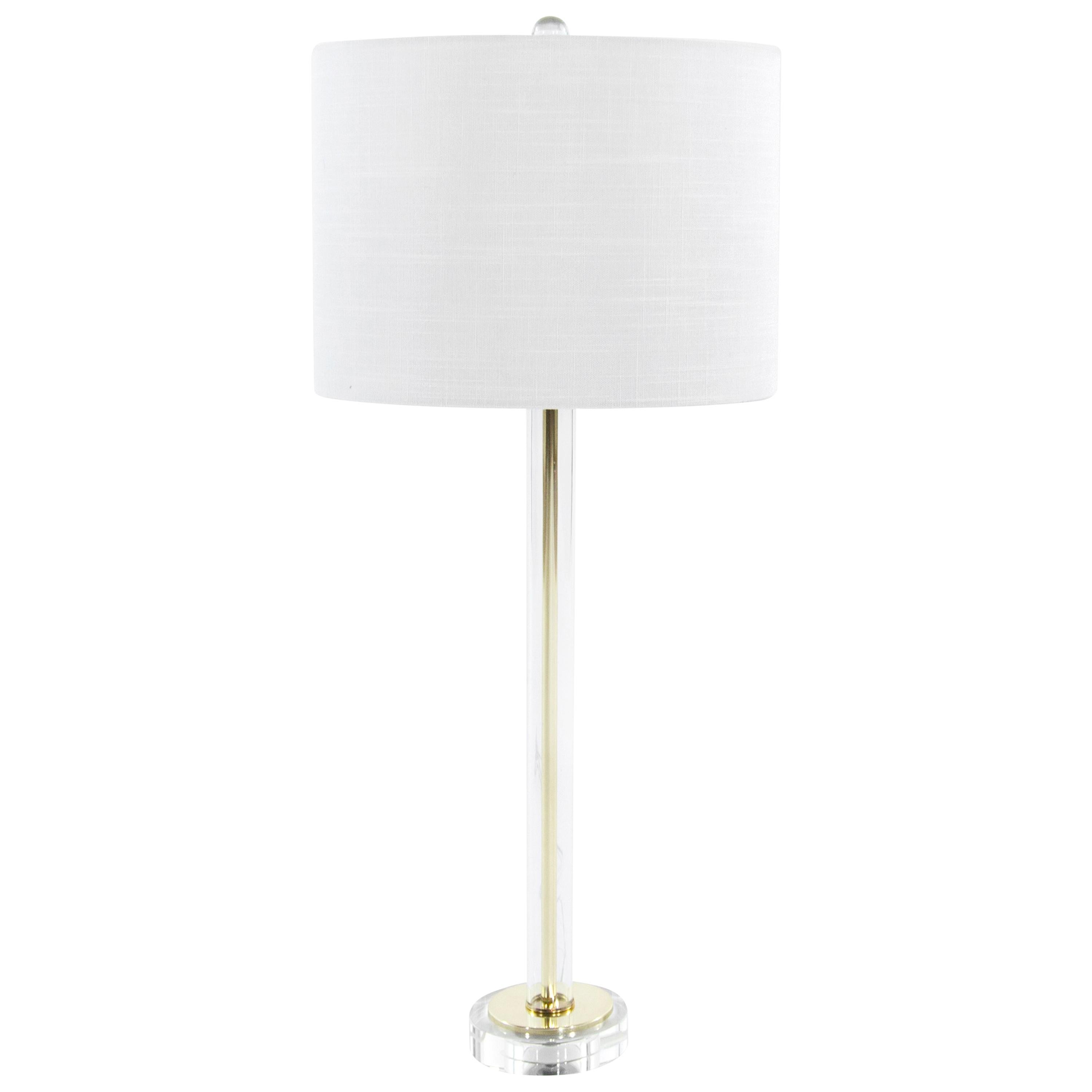 Sleek Glass and Brass Table Lamp For Sale