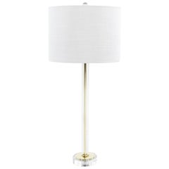 Sleek Glass and Brass Table Lamp