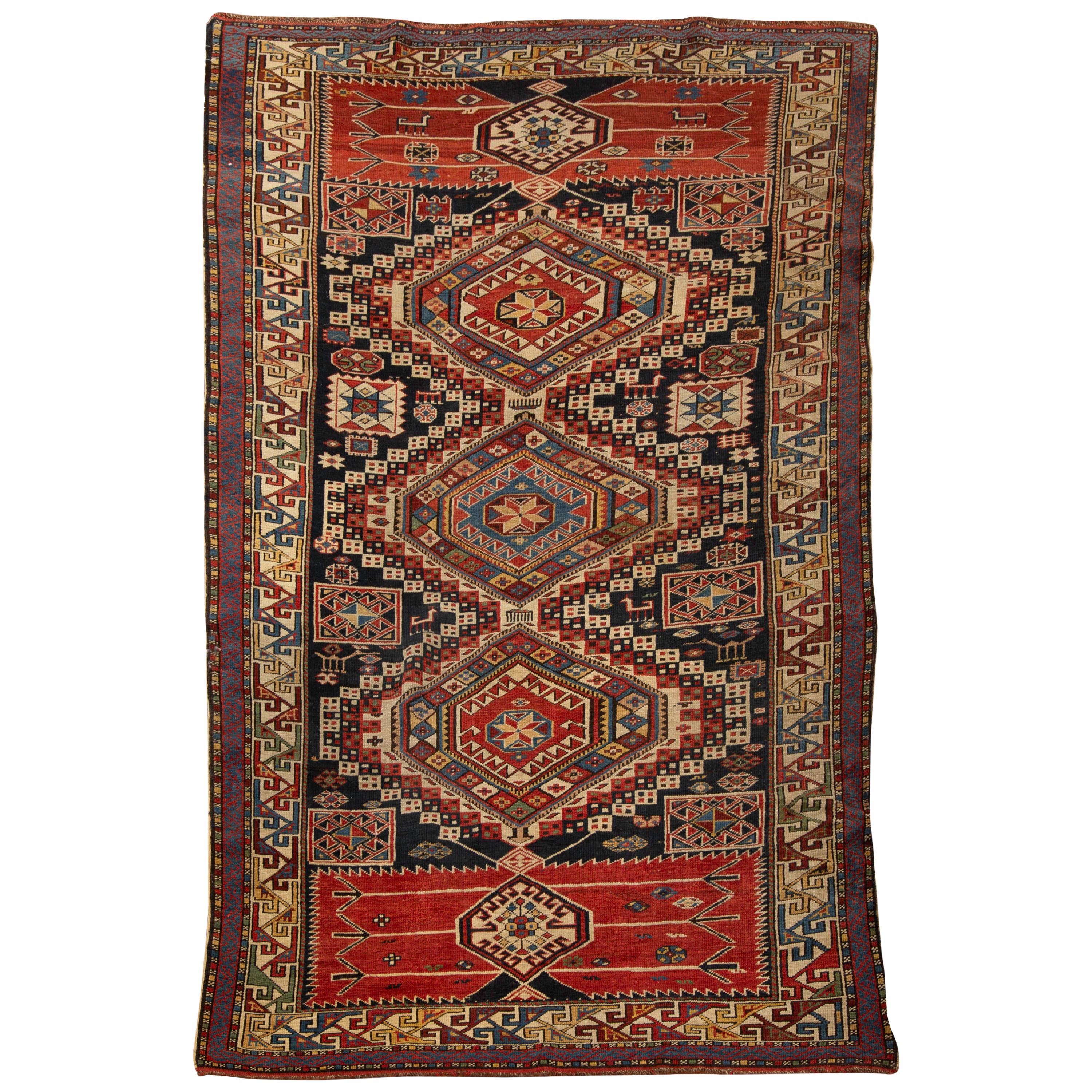 Antique Caucasian Shirvan Rug, circa 1880 4'6 x 7'11