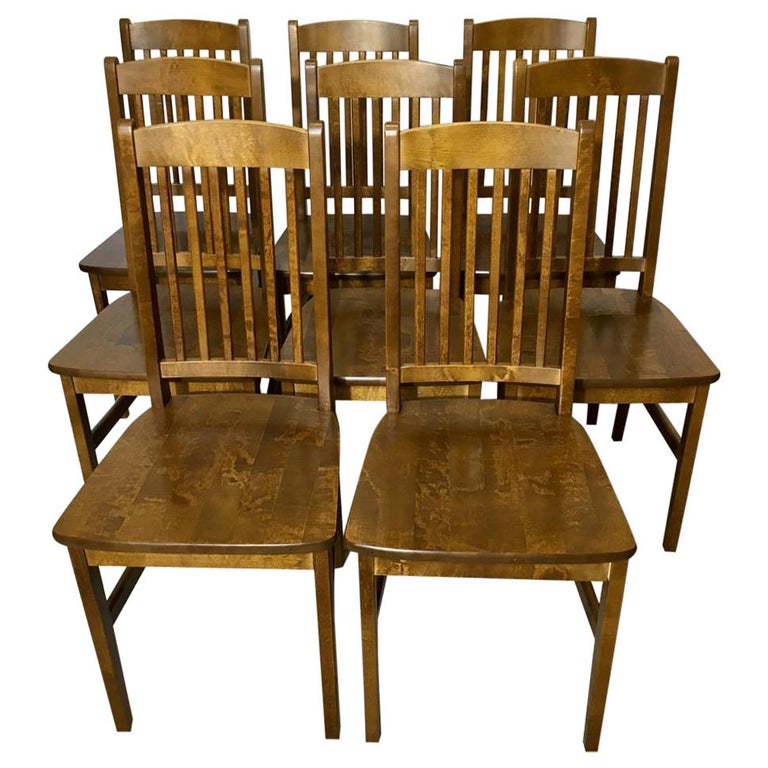 Set of 8 Vintage Birch Dining Chairs at 1stDibs