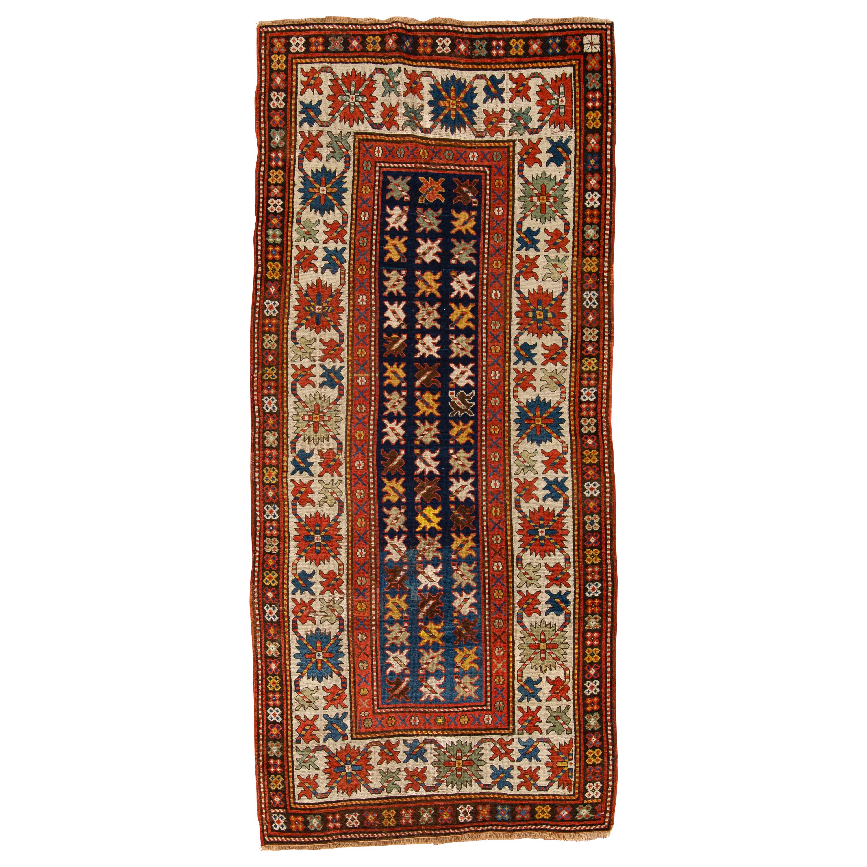 Antique North West Caucasian Rug, circa 1880  3'5 x 7'7 For Sale