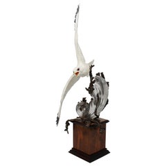 Albany Limited Edition Kittiwake Sculpture Porcelain on Bronze and Rock Crystal