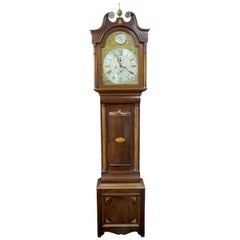 Early 19th Century English Mahogany Brass Arched Dial Longcase Clock