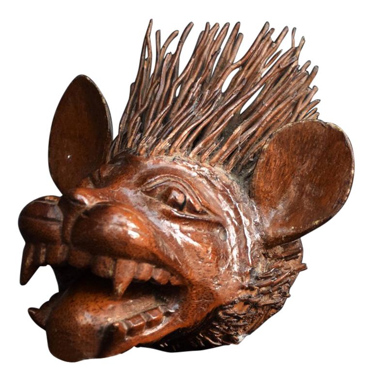 Mid-20th Century Folk Art Root Carving of a Beast