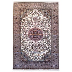 Persian Hand Knotted Floral Medallion Tabriz Rug