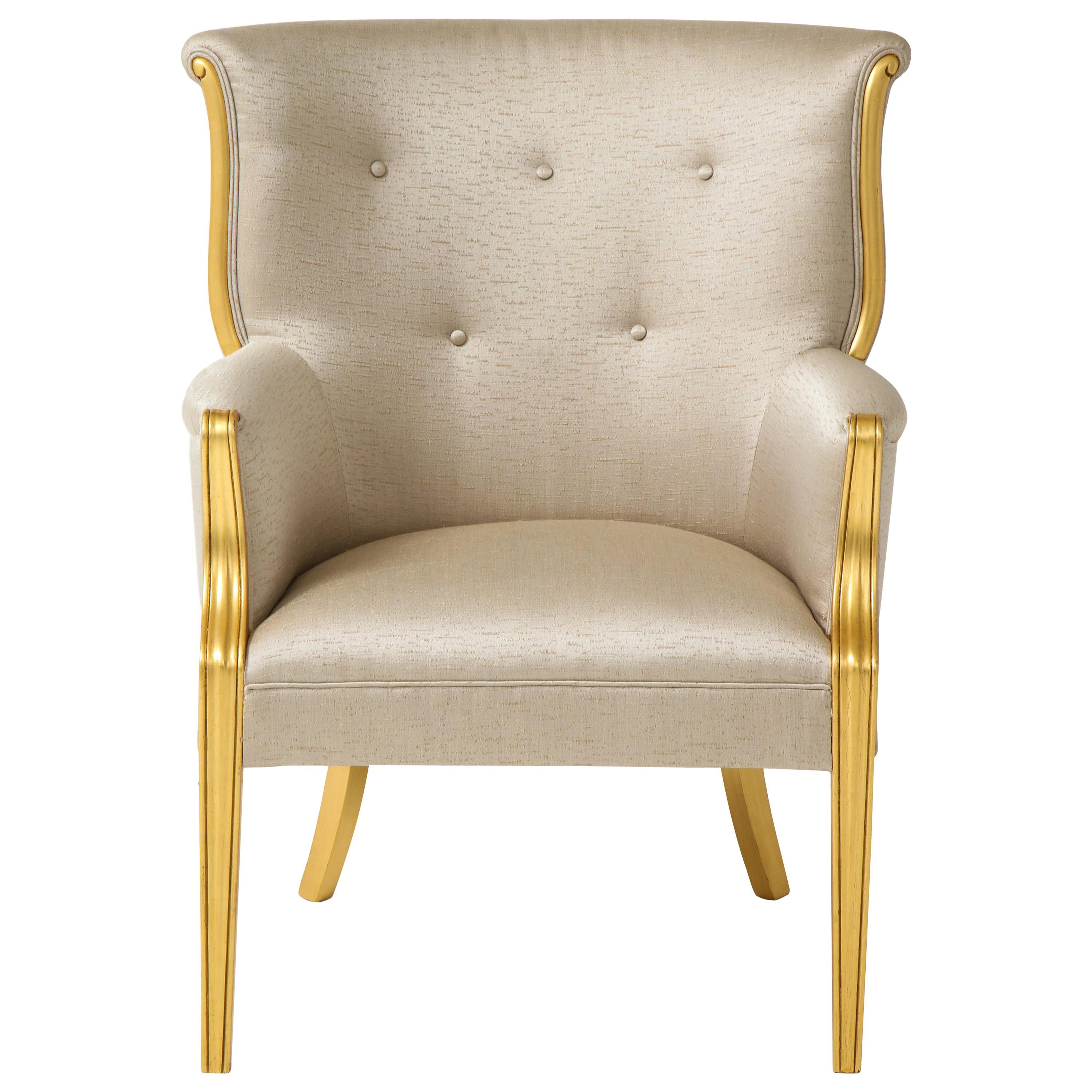 Swedish 1940s Gilded Club Chair For Sale