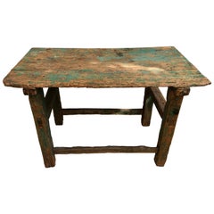 Antique Beautiful Rustic Late 19th Century Sabino Farm Table Found in Western México