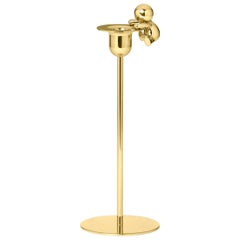 Ghidini 1961 Omini the Climber Tall Candlestick in Brass by Stefano Giovannoni