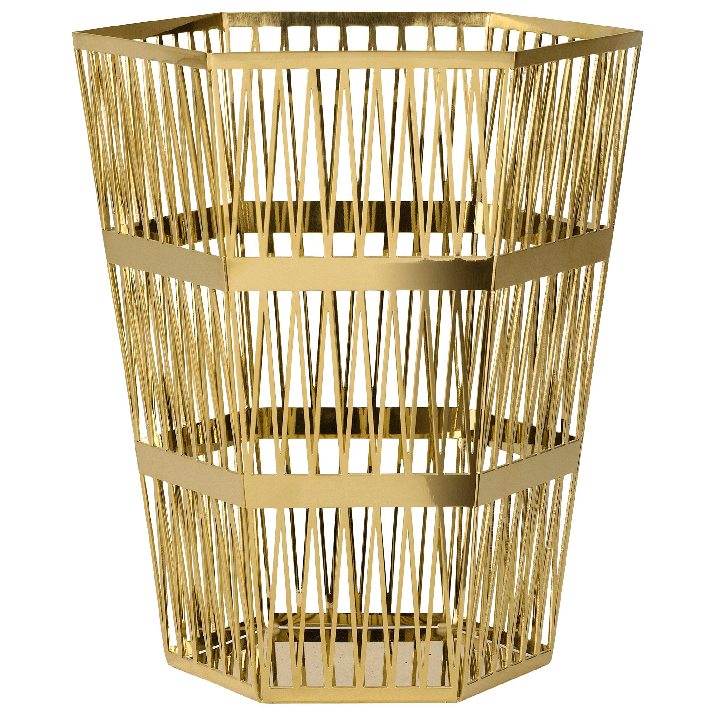 Ghidini 1961 Tip Top Small Paper Basket in Gold by Richard Hutten For Sale
