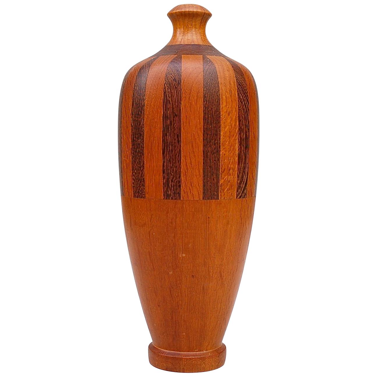 Unique Art Deco Timber Vase, circa 1930s For Sale