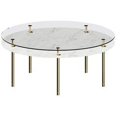 Ghidini 1961 Large Legs Round Table in Carrara White by Paolo Rizzatto