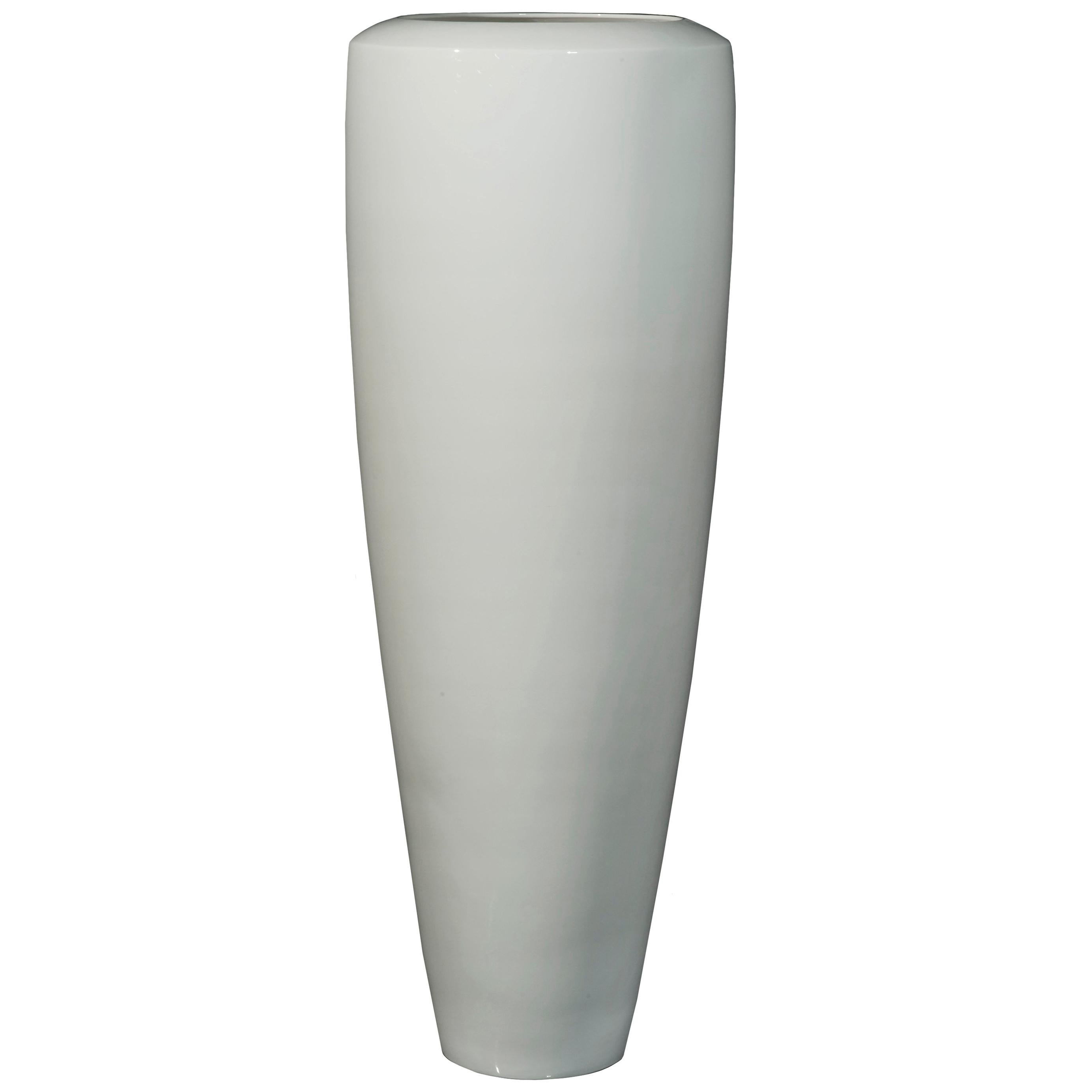 Vase Obice Big in Ceramic, Shiny White, Italy For Sale