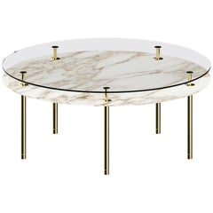Ghidini 1961 Large Legs Round Table in Calacatta Gold by Paolo Rizzatto