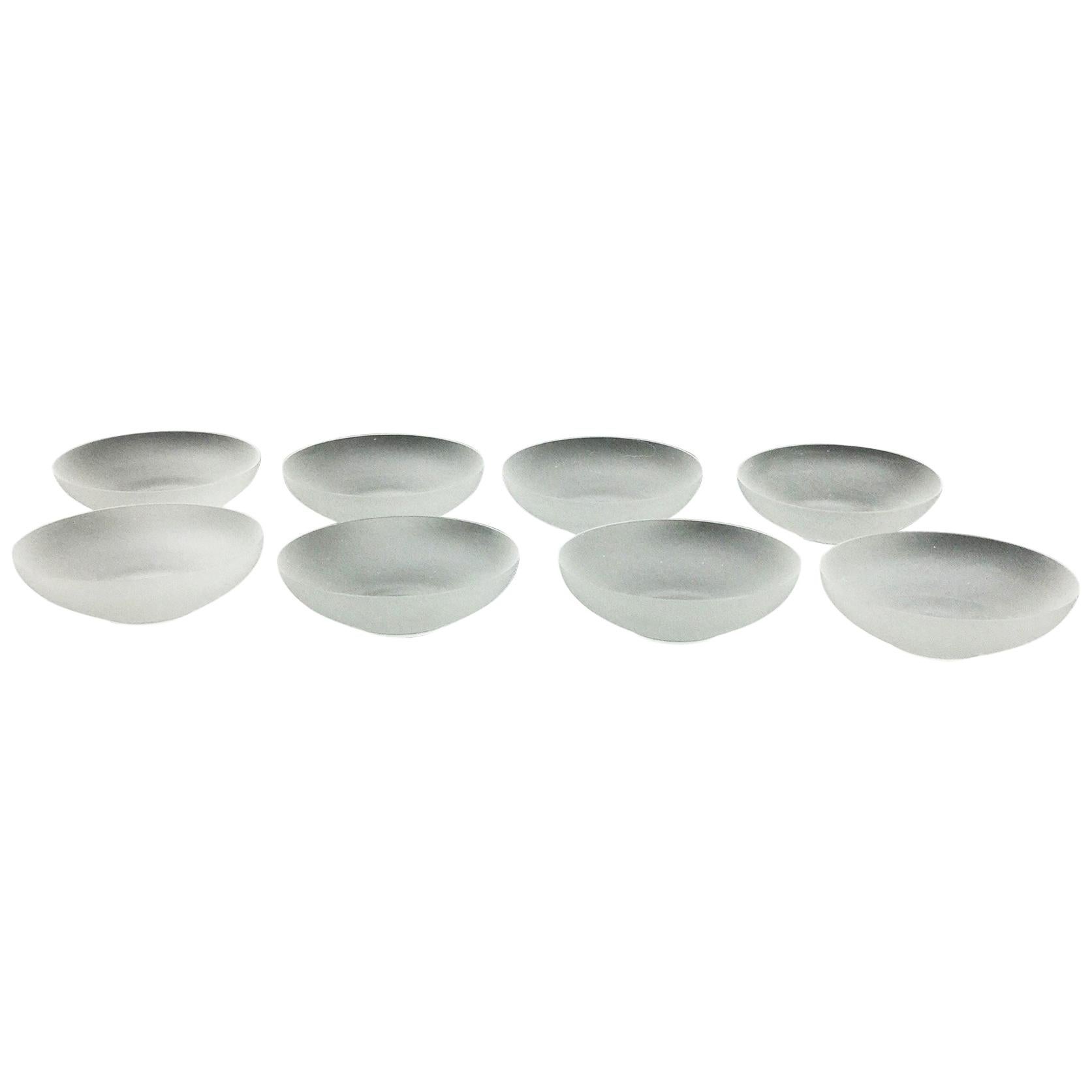 A.D. Copier Frosted-Glass Small Bowls, Leerdam, the Netherlands, 1930 For Sale