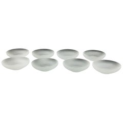 Vintage A.D. Copier Frosted-Glass Small Bowls, Leerdam, the Netherlands, 1930