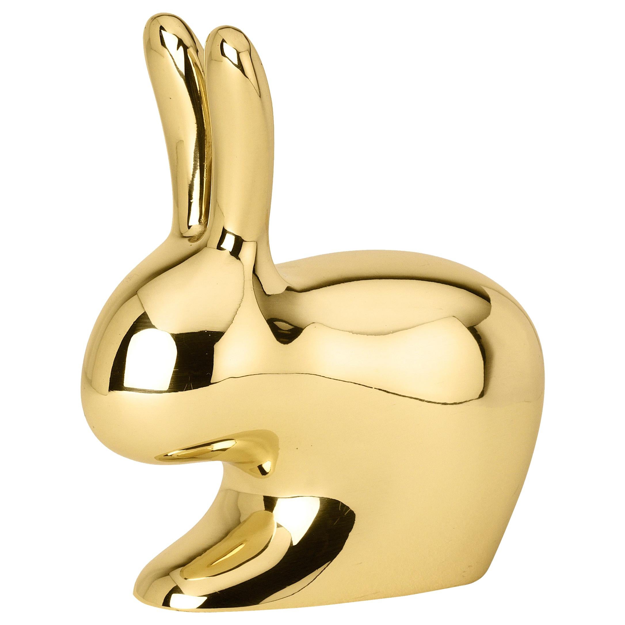 Ghidini 1961 Medium Rabbit in Polished Brass by Stefano Giovannoni For Sale