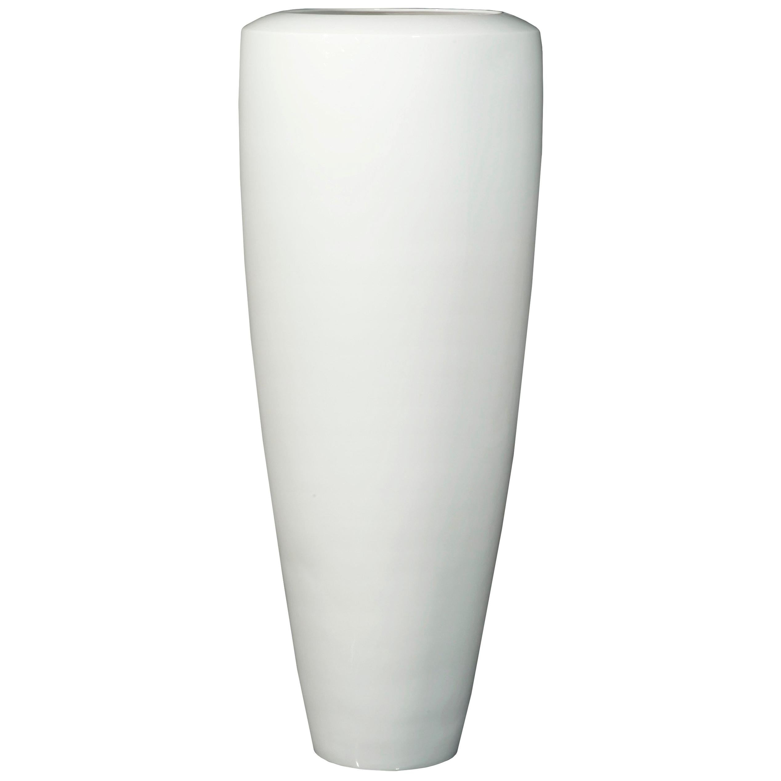 Vase Obice Small in Ceramic, Shiny White, Italy