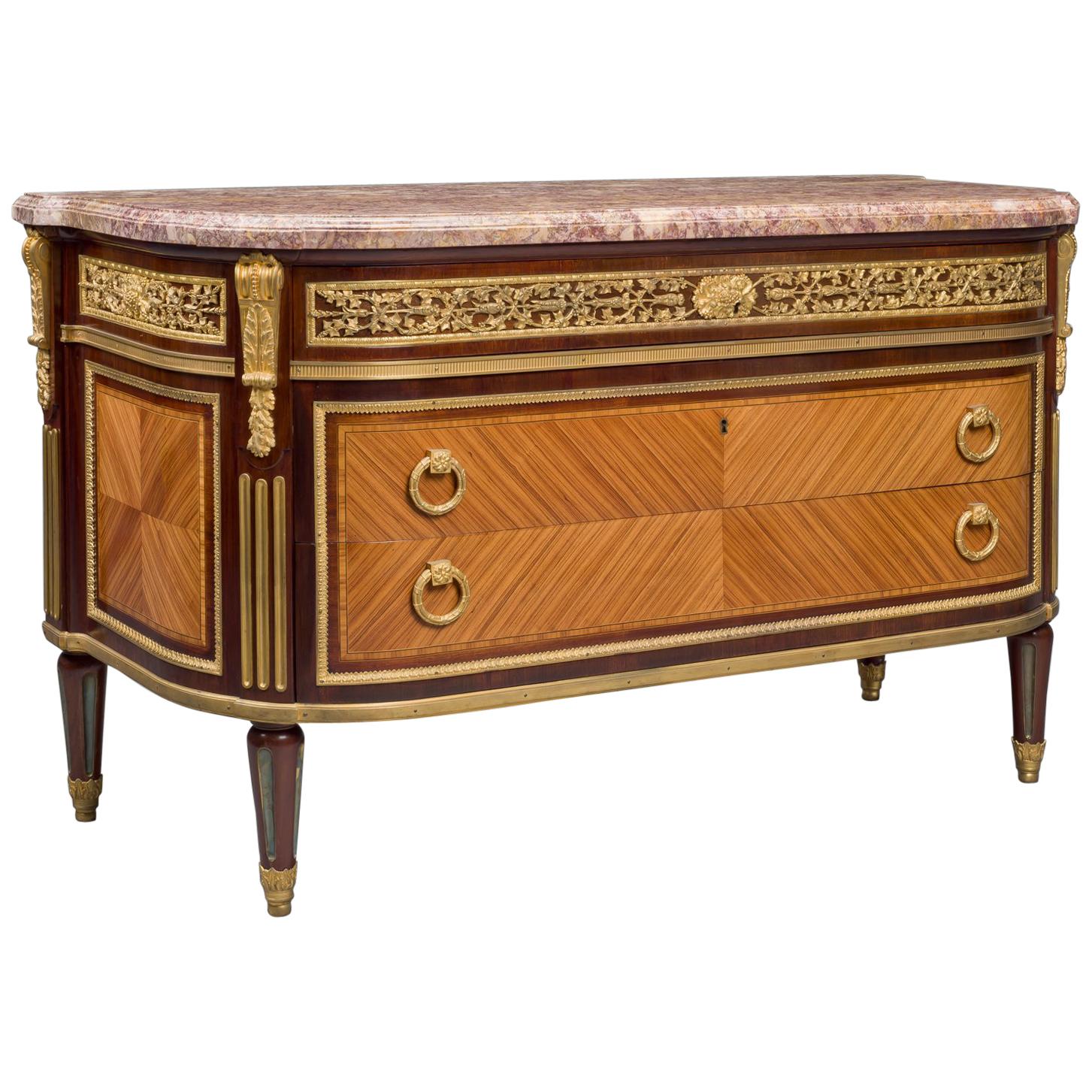 French Louis XIV Style Burlwood Commode with Gilt Bronze Mounts, 20th  Century - Le Louvre French Antiques