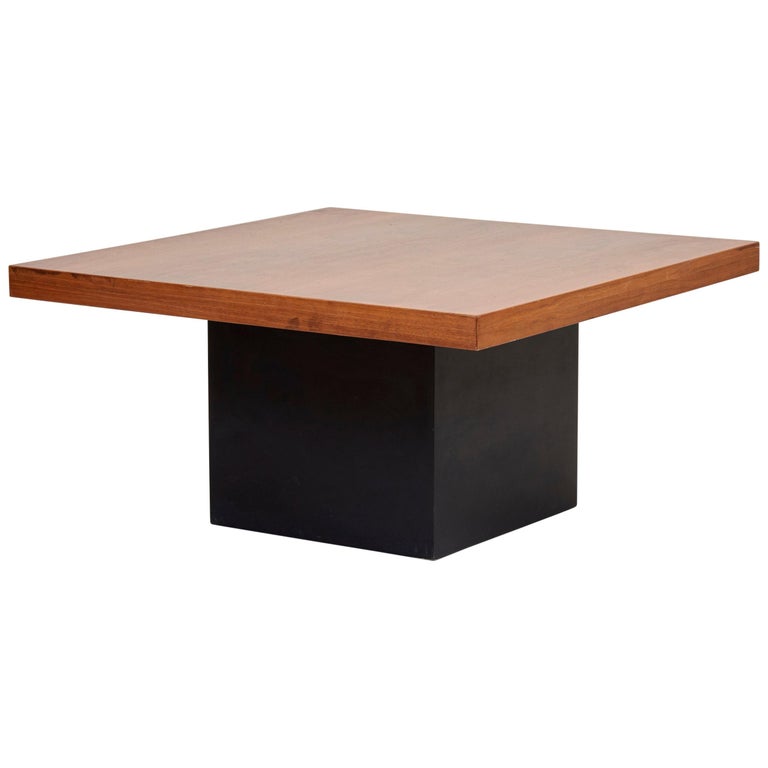 Square Coffee Table in Wood by Milo Baughman For Sale