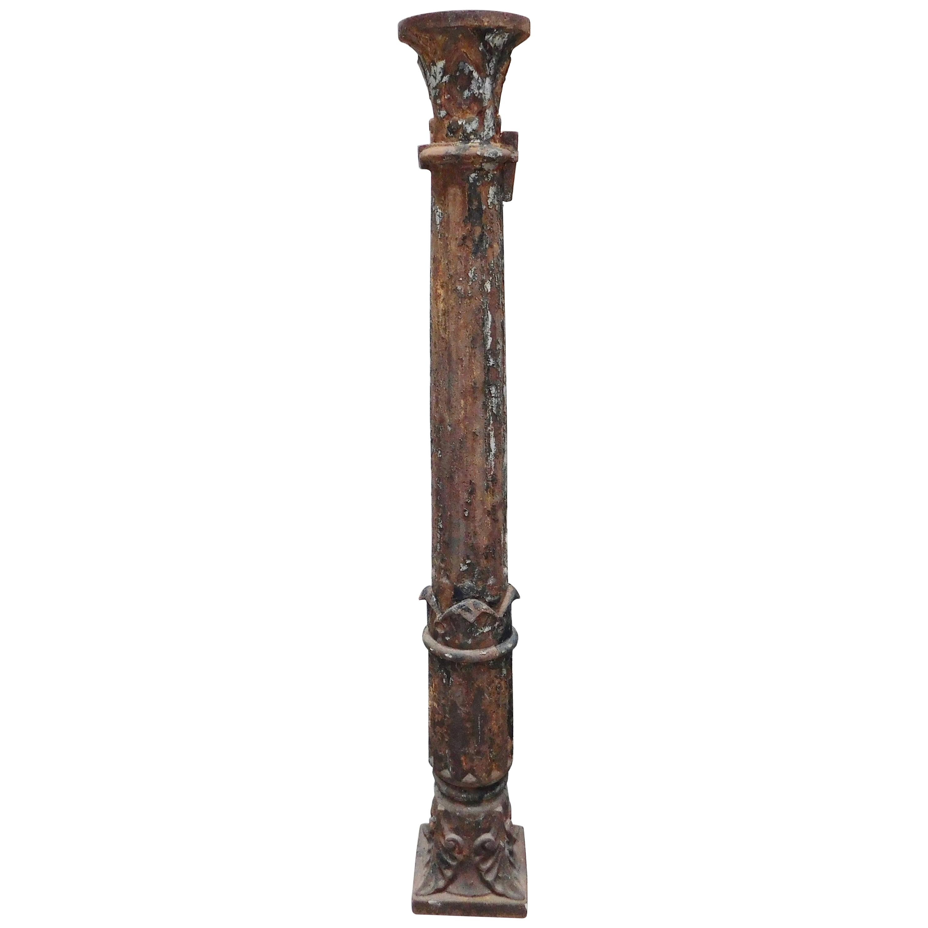 18th Century French Directoire Cast Iron Architectural Column Post For Sale