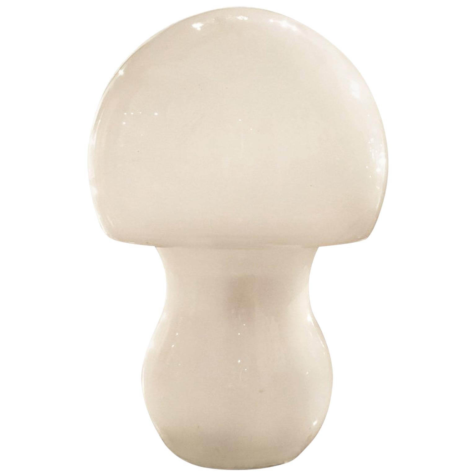 Mid-20th Century Italian Design White Opal Murano Glass Table Lamp For Sale