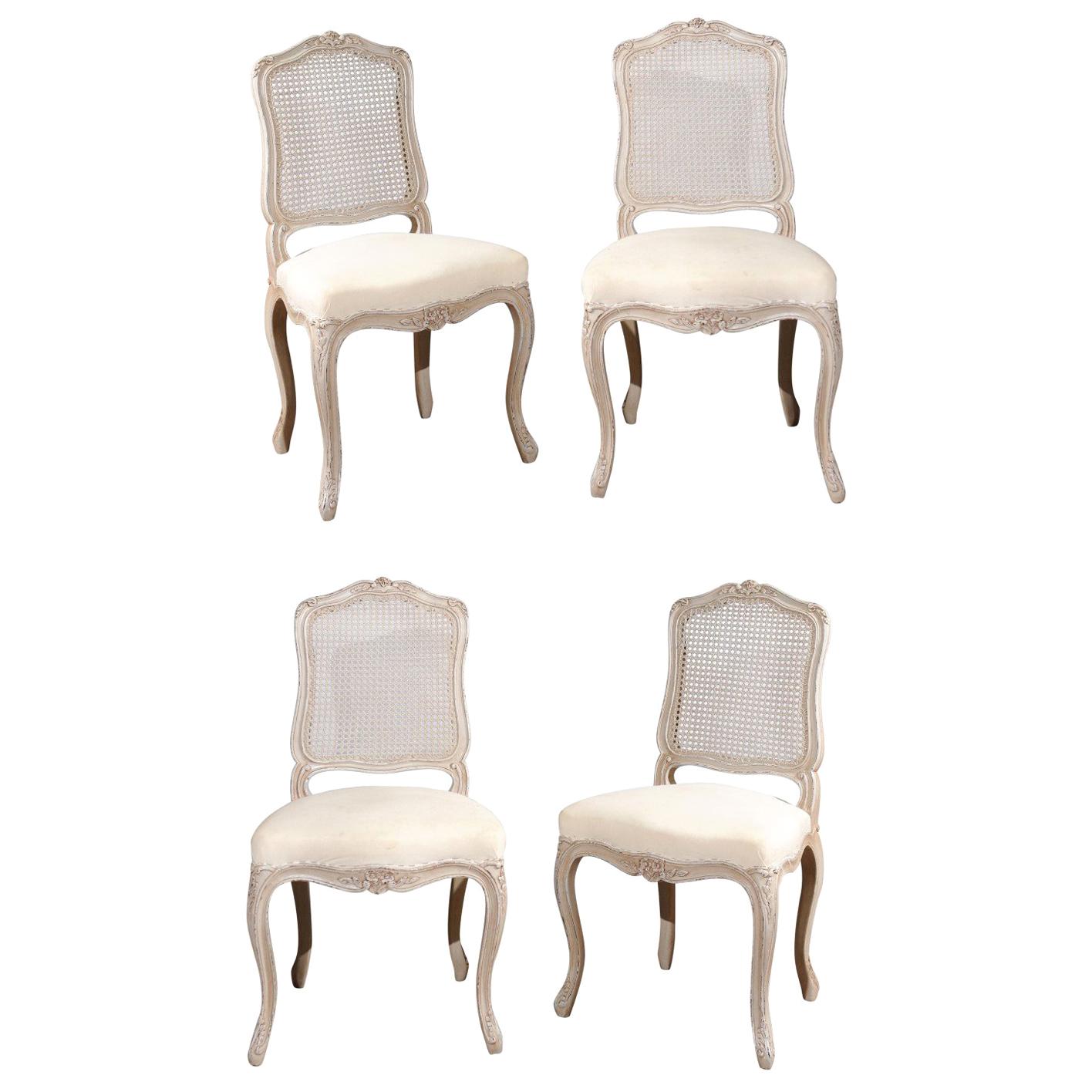 Set of Four Vintage French Side Chairs For Sale