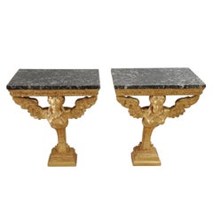 Pair of Elegant 18th Century Carved Giltwood Console Tables