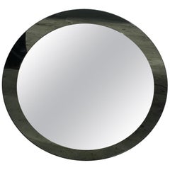 Mid-Century Modern Italian Circle Glass Framed Mirror in the Style of M. Ingrand