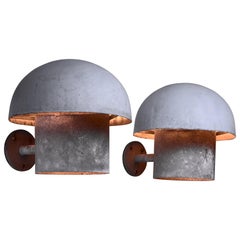 Bjarne Bech Pair of Metal Outdoor Wall Lamps for Louis Poulsen, Denmark