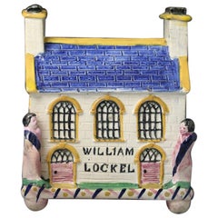 Antique Wesleyan Chapel Money Box Mexborough Pottery Yorkshire Named William Lockel 1840