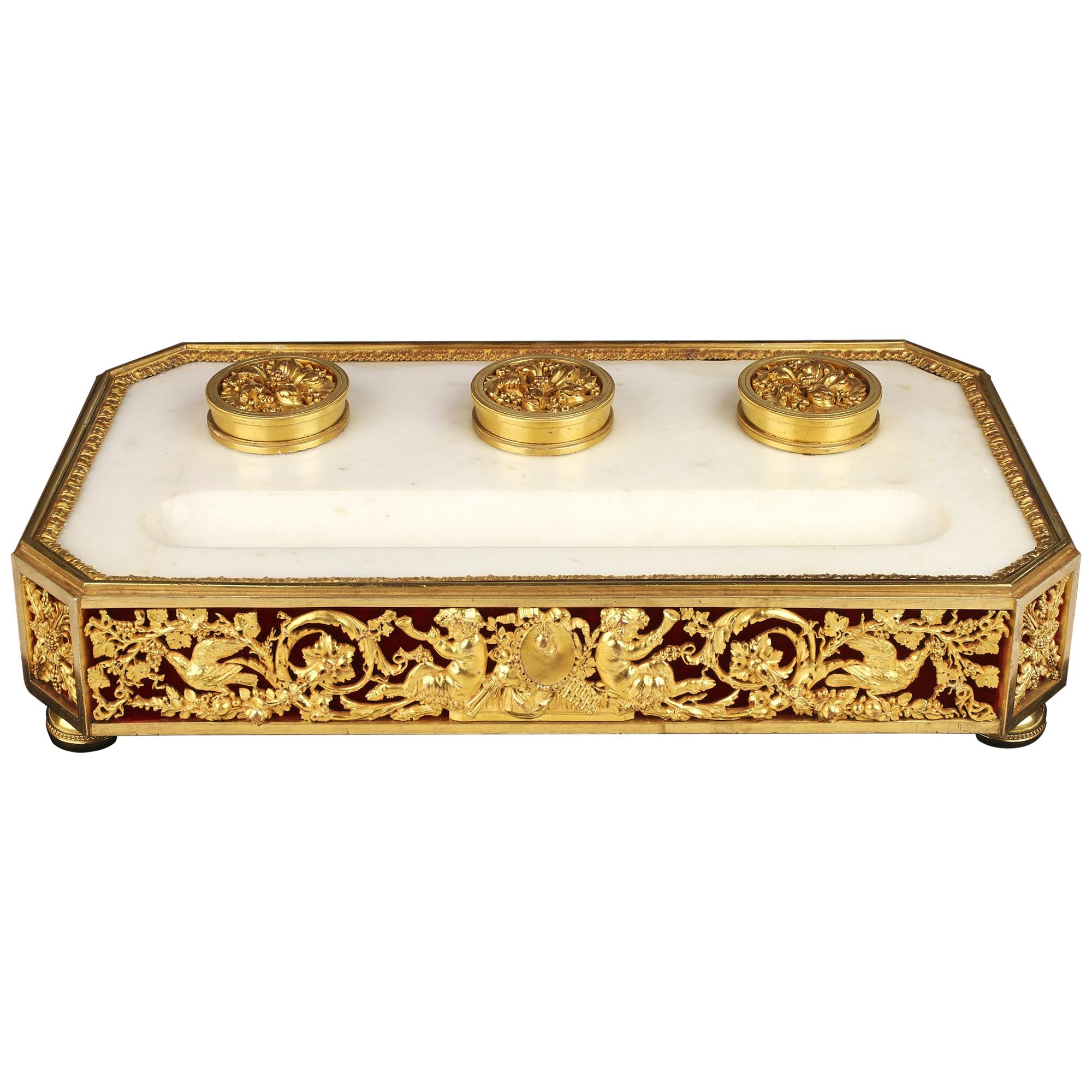 Fine French Directoire Inkstand For Sale