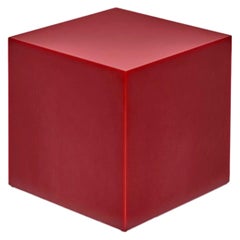 Sabine Marcelis Tomato Red Candy Cube Contemporary High Gloss Resin Side Table 