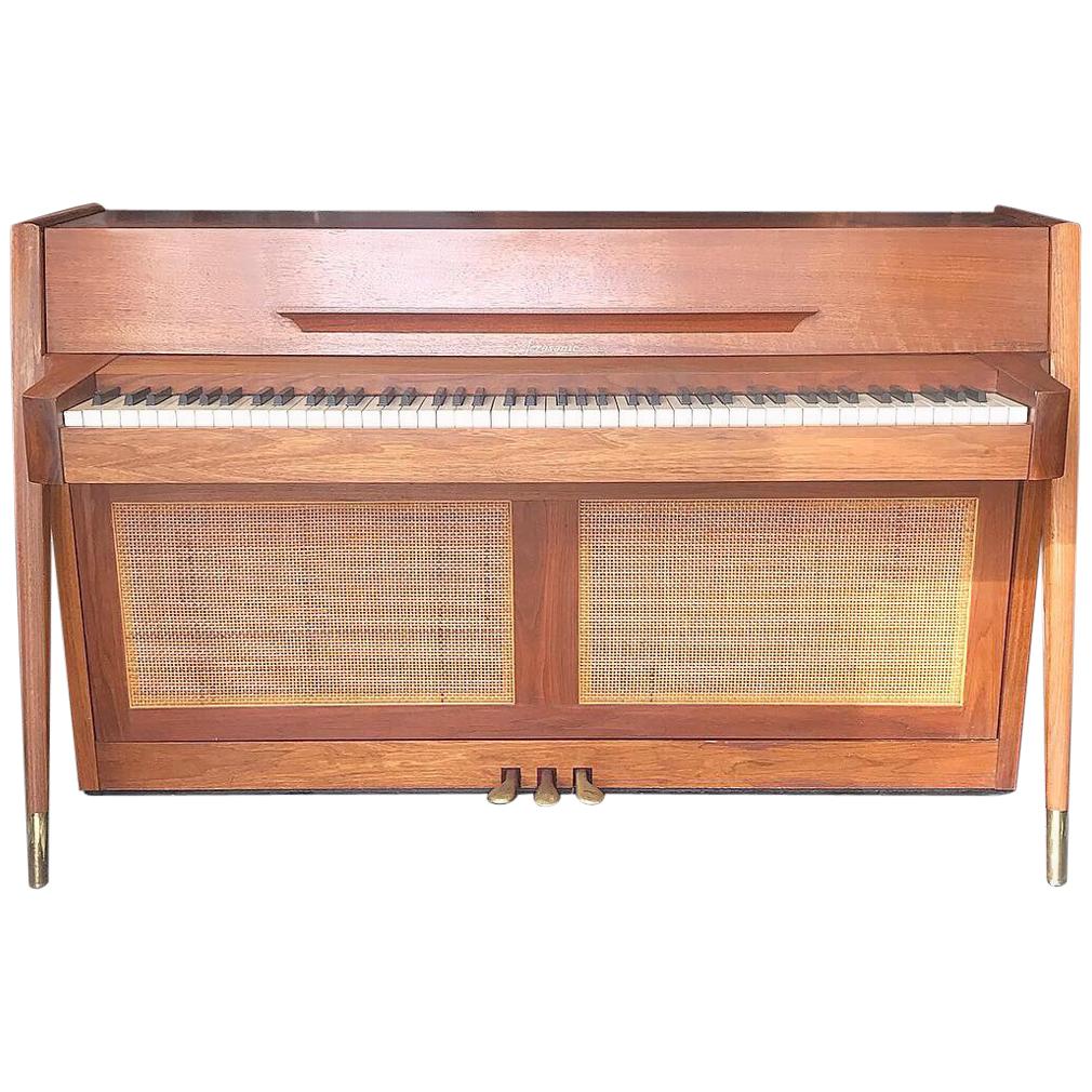 Mid-Century Modern Teak Baldwin Acrosonic Piano and Matching Bench