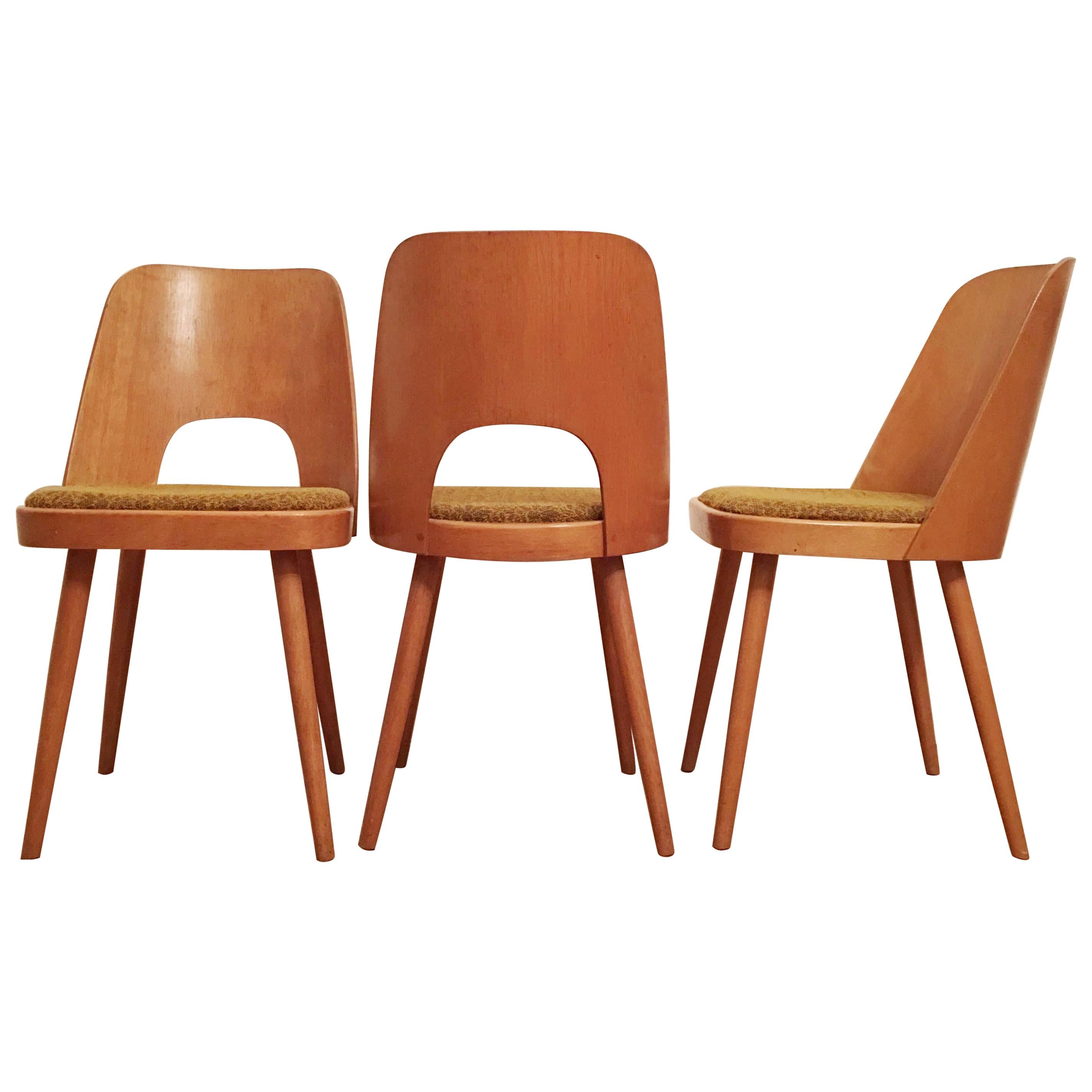 Set of 3 Dining Chairs by Oswald Haerdtl for TON