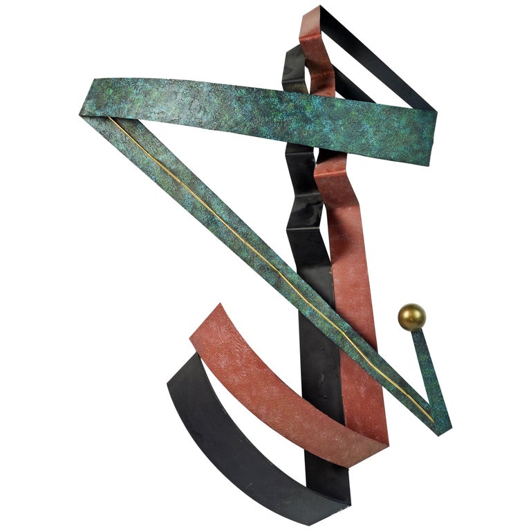 Large MidCentury Modern Abstract Wall Sculpture by and Signed Curtis