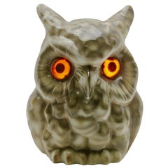 Vintage Porcelain Figurine Owl, Table Lamp, 'Carl Scheidig Gräfenthal', Germany, 1930s