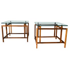 Pair of Rosewood and Glass Side Tables by Henning Norgaard, circa 1965