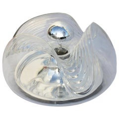 1970s Clear Glass Biomorphic Wall Light Sconces by Peill & Putzler