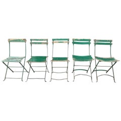 Vintage French Outdoor Folding Garden Chairs