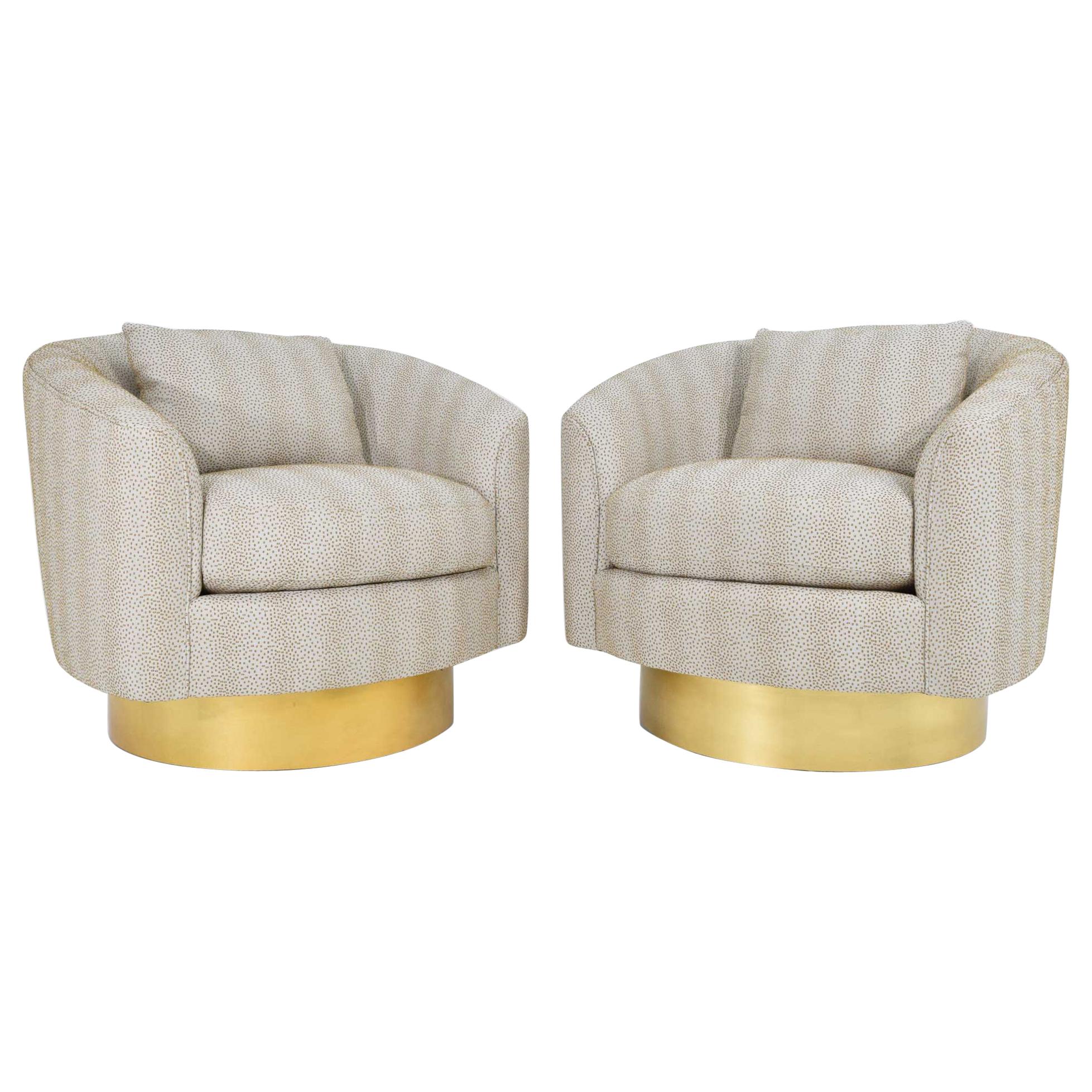 Pair of Like New Bernhardt Swivel Lounge Chairs